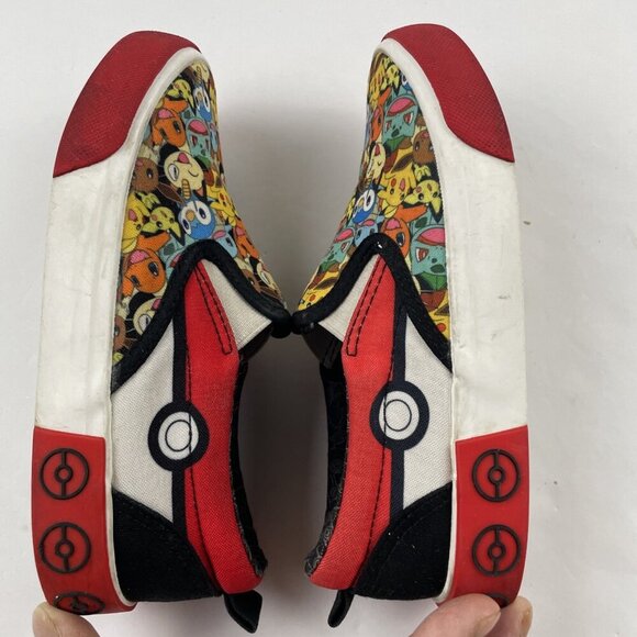 Ground UP Pokemon PIKACHU Slip-On Canvas Sneaker Shoes Unisex Youth Size 1 - Picture 4 of 9